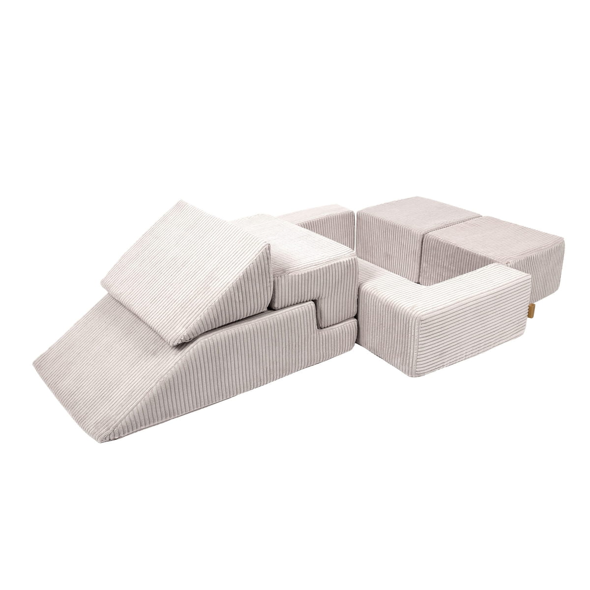 MeowBaby Soft Bricks Modularna Sofa — Pjenasti dječji kauč, 6 elemenata, Ecru