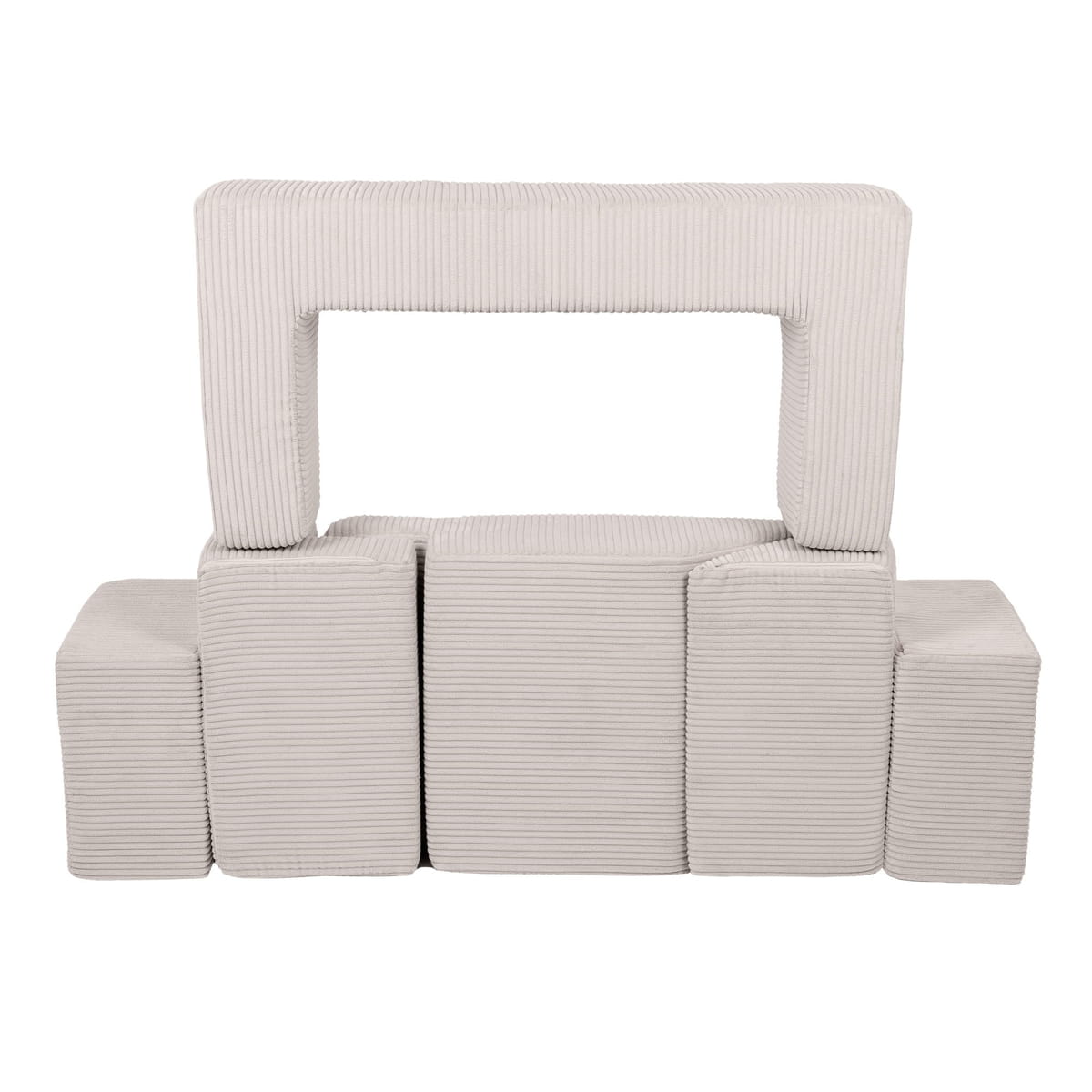 MeowBaby Soft Bricks Modularna Sofa — Pjenasti dječji kauč, 6 elemenata, Ecru