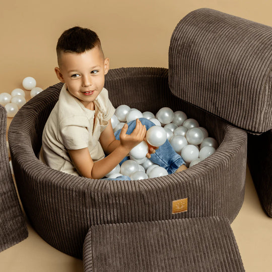 MeowBaby® Set za Igru s Bazenom — Smeđa, Zlatna i Bijeli Biseri