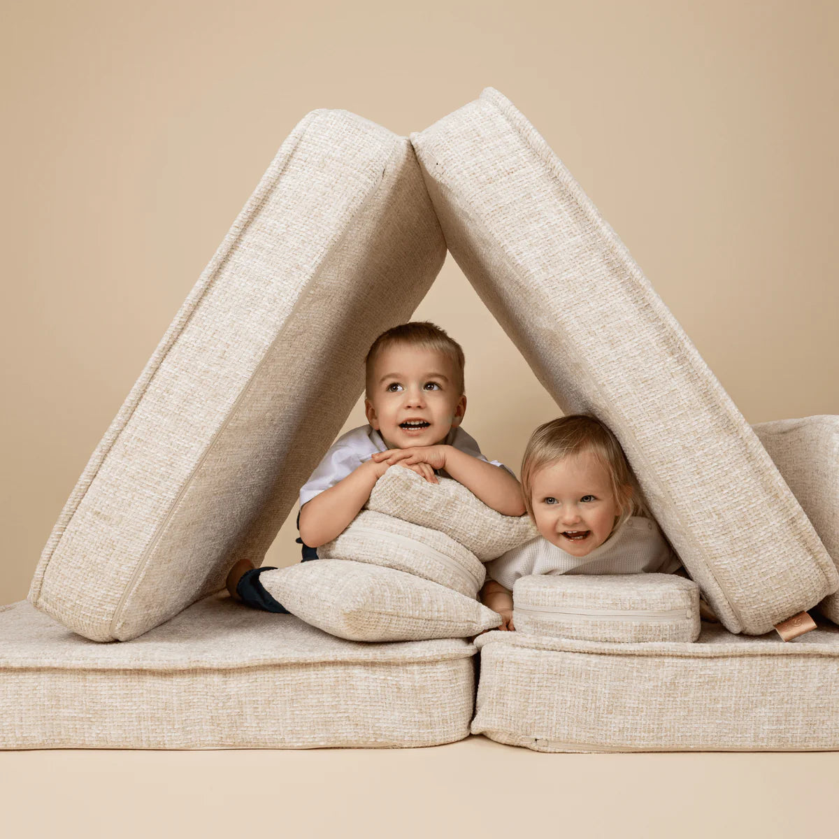 MeowBaby® Srednja Modularna Sofa Slimcord — Dječji kauč od pjene, Ecru