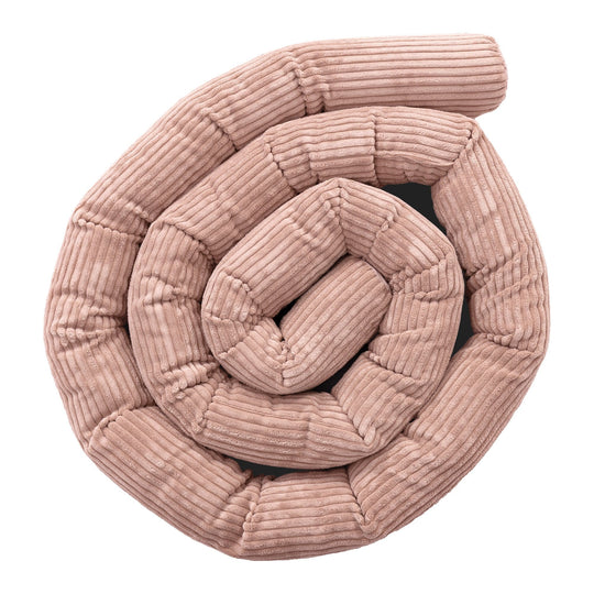 Protective Roll Bumper for Baby Crib – Powder Pink